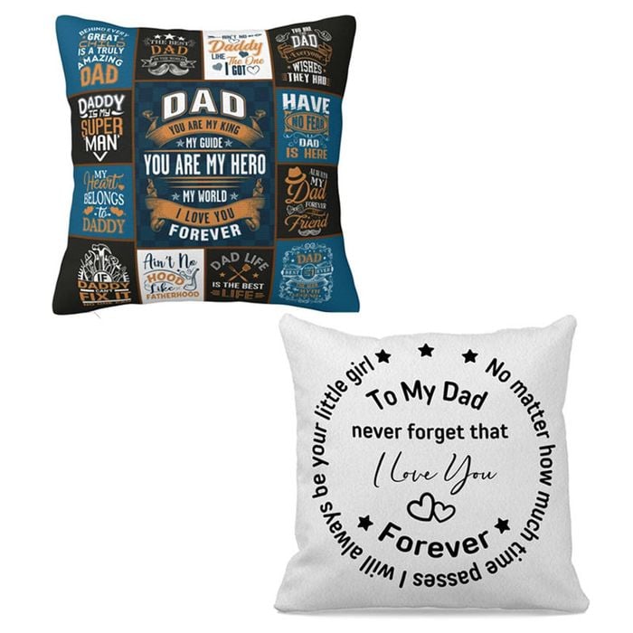 Catzon 2 Pcs Linen Throw Pillow Covers for Dear Dad Birthday Gifts for Father-Set 17