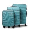 Milano Atlantis 3 Piece Luggage Set Tsa Lock Hard Case Turquiose 3 Piece