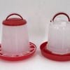 Yes4pets Small Poultry Bird Chicken Water Drinker 1 L & 1.5 Kg Food Feeder Grain Seed Set