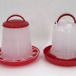 YES4PETS Small Poultry Bird Chicken Water Drinker 1 L & 1.5 kg Food Feeder Grain Seed Set