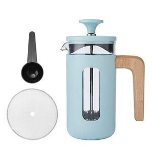 La Cafetiere Pisa 3-cup Cafetiere Manual Glass Coffee Press Maker Sky Blue