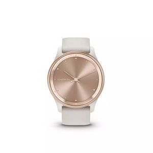Garmin vivomove Trend - Peach Gold Stainless Steel Bezel w. Ivory Case and Silicone Band
