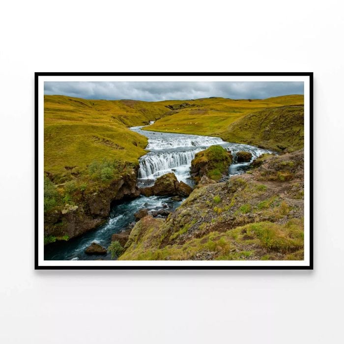 Waterfall with Rocks  Print 100% Australian Made 120x90cm  (Poster)