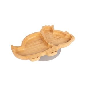 Tiny Dining Children's Bamboo Dinosaur Plate with Suction Cup - Segmented Design - 28cm