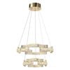 Telbix Jura Modern Pendant Hanging Lamp Light Crystal Stainless Steel Gold Gloss