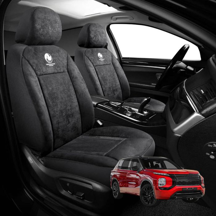 Australian Goose Edition Front Seat Covers for Mitsubishi Outlander 2022 - Current (ZM) - Suede, Universal Fit - Black