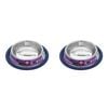 2x Paws & Claws Stainless Steel Pet Bowl Blue Anti-Skid 180Ml