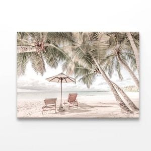 Beach Hut & Palm Trees  Print 100% Australian Made 90 x 60cm  (Acrylic)
