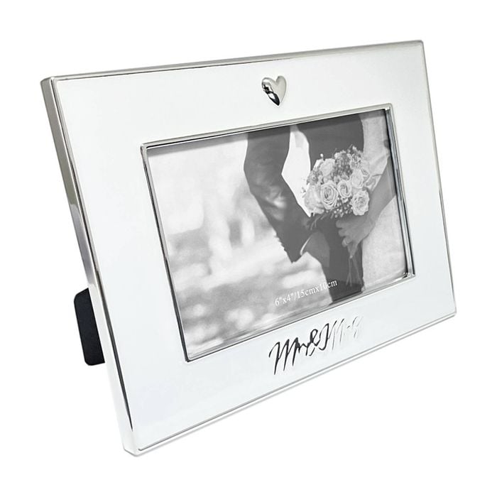 Gibson Gifts Pure White Mr & Mrs 6x4 Home Decor Photo Frames