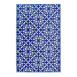 Fab Habitat 180x270cm Blue And White San Juan Recycled Plastic Reversible Outdoor Rug