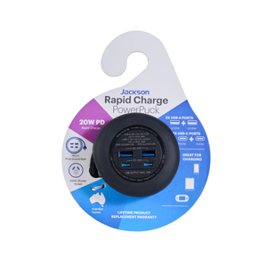 Jackson 1 Outlet Rapid Charge PowerPuck PD20W w USB 2A 2C
