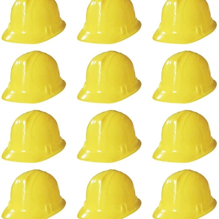 12x KIDS BUILDER HATS Construction Costume Party Helmet Safety Cap Childrens Yellow