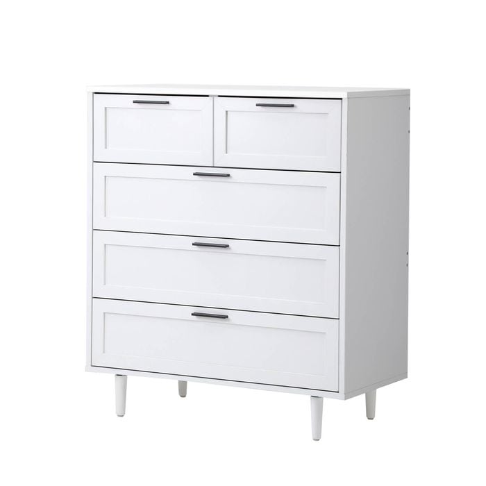Oikiture 5 Chest of Drawers White