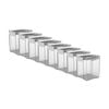 8x Partyware Plastic Square Modular Canister Storage Container 920ml Clear