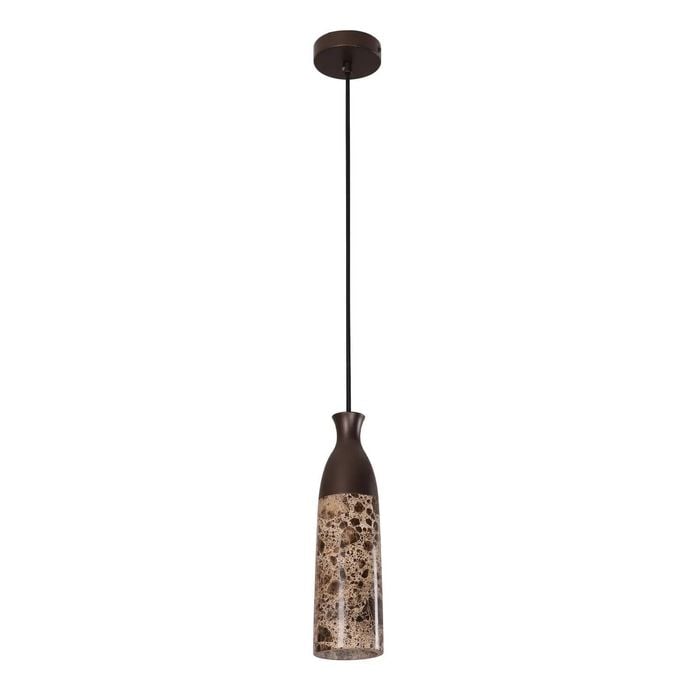 Cla Lighting Marmol Interior Marble Cylinder Pendant Light Brown Marble