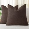 Gioia Casa Twin-pack Bouclé Cushion Covers - Soft Textured Polyester With Hidden Zipper (brown, 45cm X 45cm)