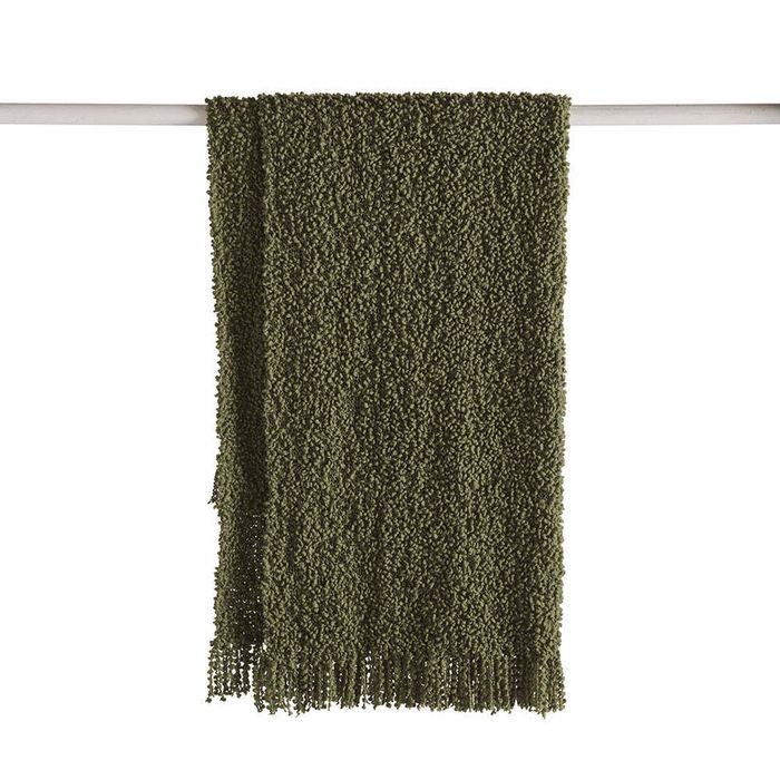 Kas Australia 130x170cm Rye Throw Blanket Home/Bedroom Decor Moss