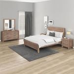 4 Pieces Queen Size Bedroom Suite Oak Colour