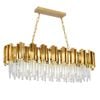 Eli & Co. Lighting Solaris Linear Crystal Chandelier 120cm – Gold Finish Ceiling Light