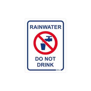 Rain Harvesting 100 x 75mm Metal Rainwater Do Not Drink Sign