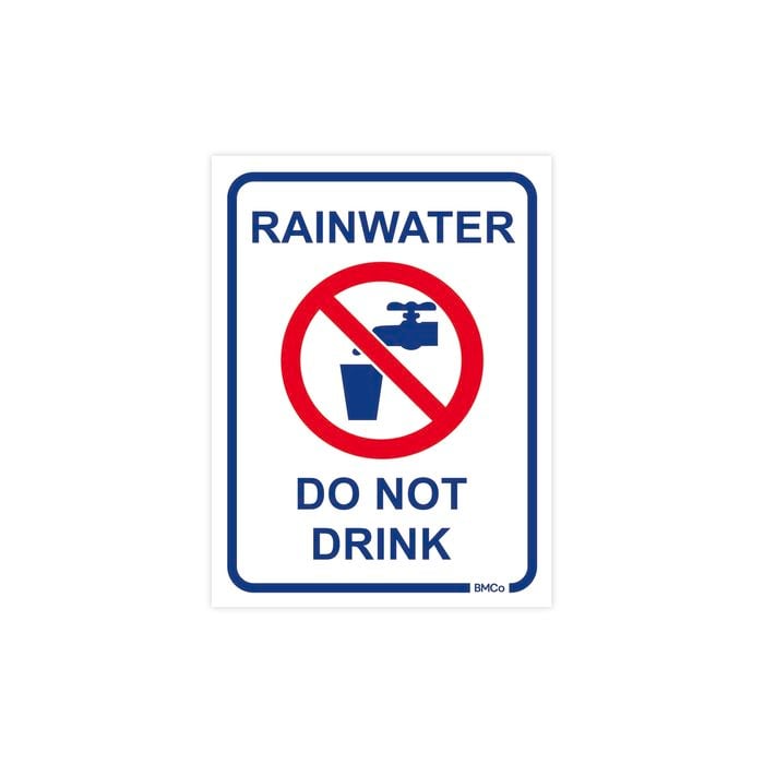 Rain Harvesting 100 x 75mm Metal Rainwater Do Not Drink Sign
