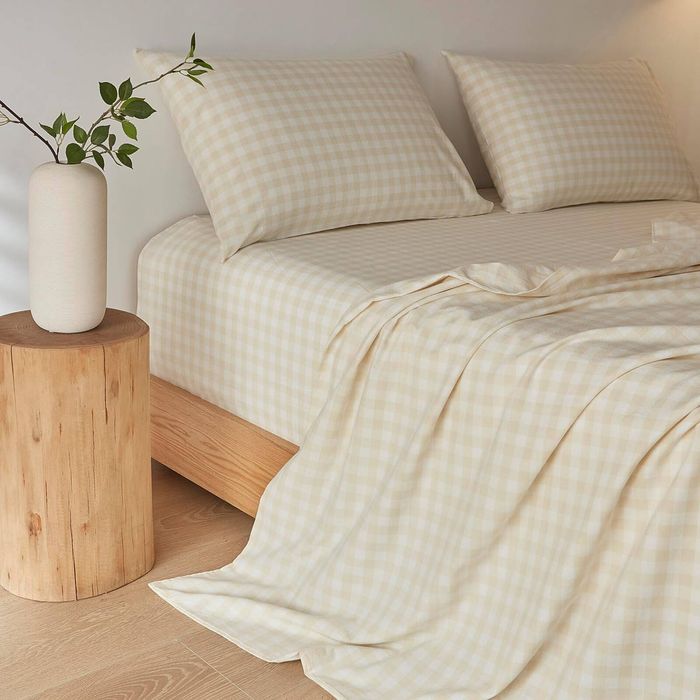 Gioia Casa 100% Yarn-Dyed Vintage Washed Cotton Sheet Set (Oatmeal, King)
