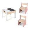 Costway 4-in-1 Kid Table & Chair Set Wooden w/Detachable Blackboard Pink
