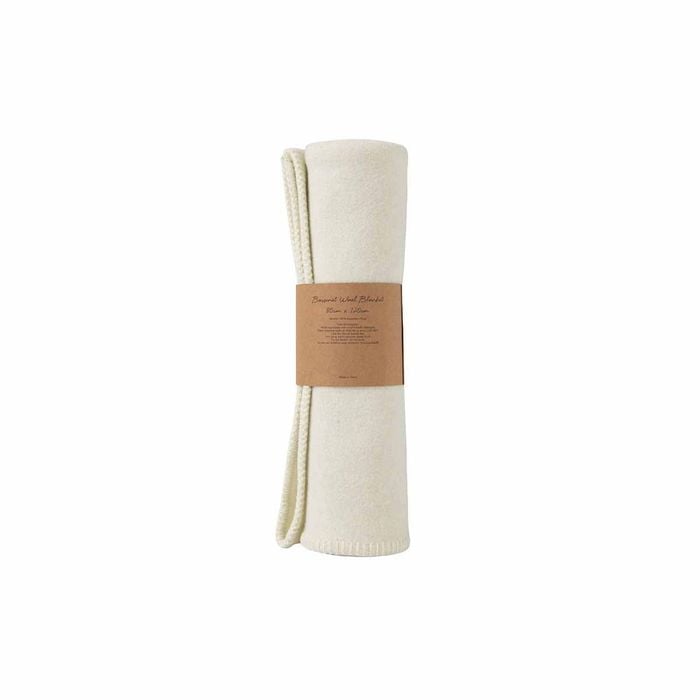 Little Gem Cream Australian Wool Bassinet Blanket 80 x 120 cm