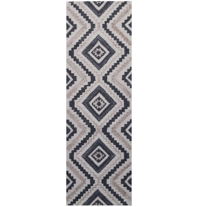 Designer Handmade Wool Rug-Matrix 6346-Natural-80x300cm