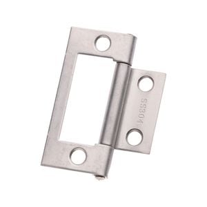 Lane 50 x 40 x 1.2mm Polished Stainless Steel Easy Fit Fixed-Pin Hinge - 2 Pack
