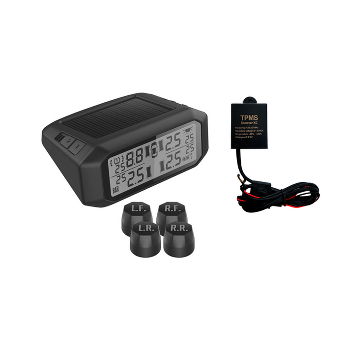 Promata Mata 1  Solar Powered Tyre Pressure Monitor - 4 External Sensors - With Booster
