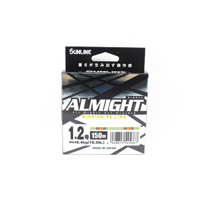 Sunline Almight x5 150m Olive Sinking Braid Fishing Line 18.5lb