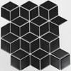 Johnson Tiles 305 x 266mm Black Satin Diamond Mosaic - Each