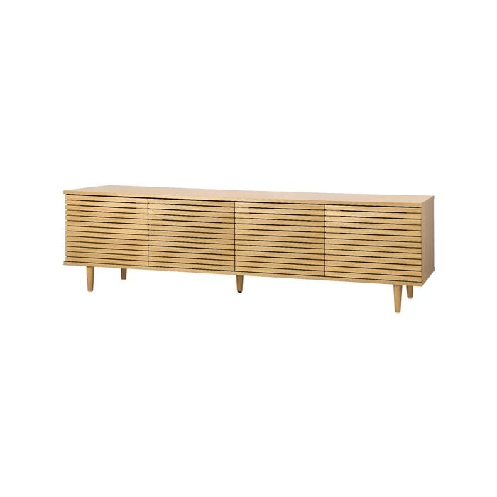 Oikiture Tv Cabinet Entertainment Unit Wood Grain Natural 160cm