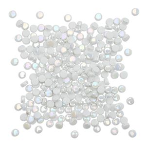 Mandala Art Satin Glass Dots White Mosaic Tiles