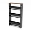 Costway 4-Tier Mobile Utility Trolley Black