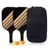 Catzon Pickleball Paddles Set Of 2 Fiberglass Surface Pp Honeycomb Core Pickleball Racket With 4 Balls 1 Bag-blackgold