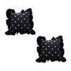 SOGA 2X 45cm Black Ruffled Throw Pillows