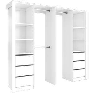 Lugna 2100 - 2400mm Crisp White Package 6 Built In Wardrobe Package