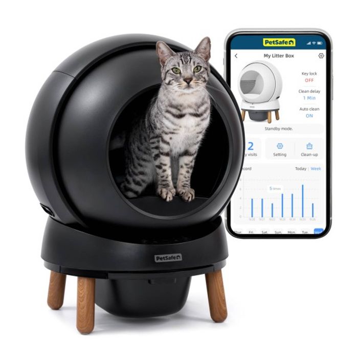 PetSafe Litter Box ScoopFree SmartSpin Self-Cleaning Black