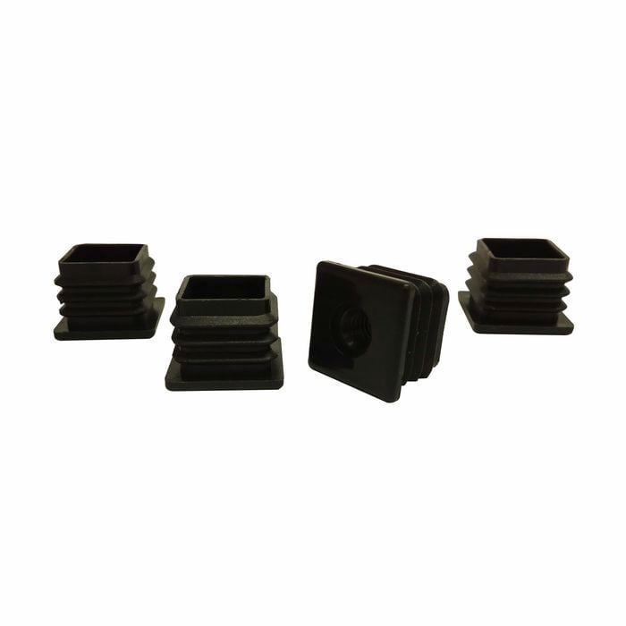 Surface Gard 25mm Black Square 5/16" Threaded End Closure - 4 Pack
