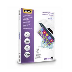 Fellowes Laminating Pouches 80 Micron Gloss 100pk (A3)