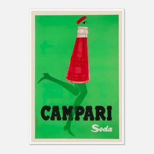 Galrie Vintage Campari Poster - Iconic Red Bottle with Green Legs for Retro Home Decor, Poster Only, A1 60 x 84cm (23 x 33inch)