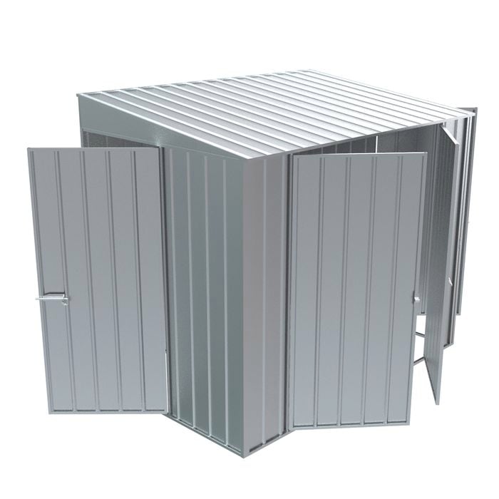 Build-a-Shed 1.5 x 2.3 x 2.0m Tunnel Shed Tunnel Hinged Door Double Hinged Side Door - Zinc