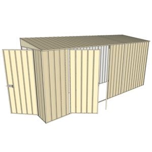 Build-A-Shed 1.2 x 4.5 x 2.0m Skillion Double Hinged Side Doors Shed - Cream