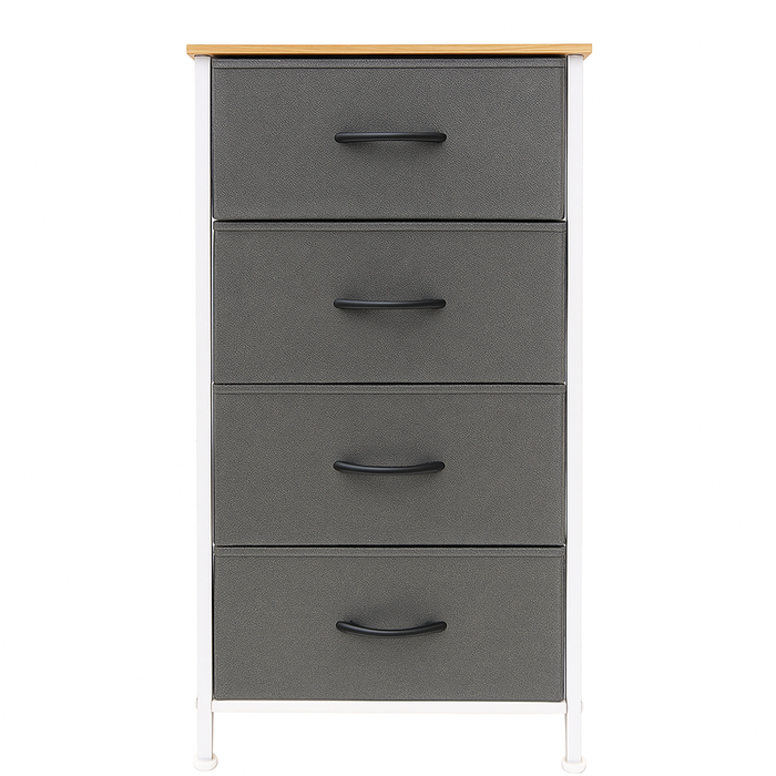 Foret Chest Of 4 Drawers Storage Cabinet Tower Dresser Wood Top Tallboy Organizer