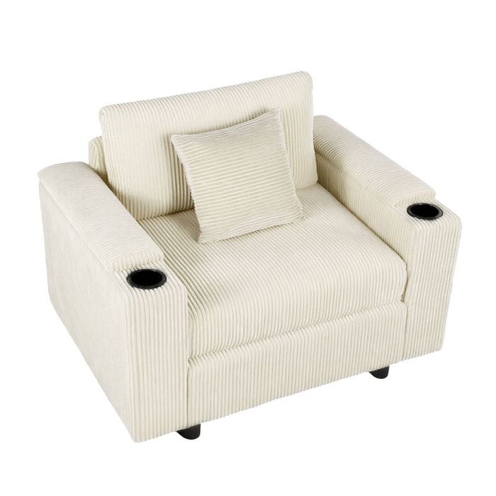 Ufurniture 1 Seaters Sofa Modular Lazy Lounge Sofa Beige