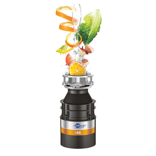 Rendering of food scraps being blended in an InSinkErator