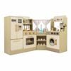 Costway Corner Play Kitchen Kid Wooden Toy Kitchen Set