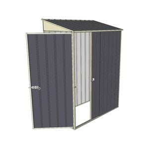 Build-a-Shed 0.8 x 1.5 x 2m Skillion Single Hinged Door Shed with Single Sliding Side Door - Grey